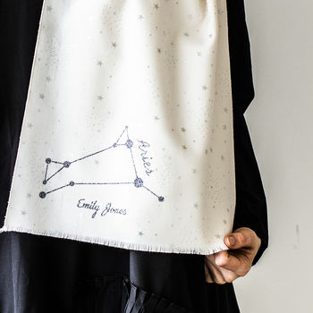 Personalised Silver Stars Constellations Scarf, 5 of 12
