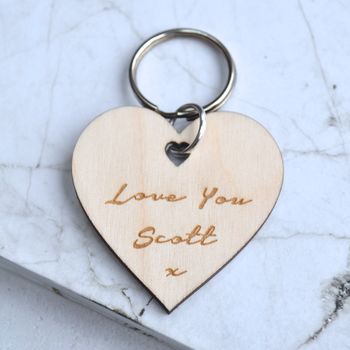 Personalised Heart Love You Keyring, 2 of 3