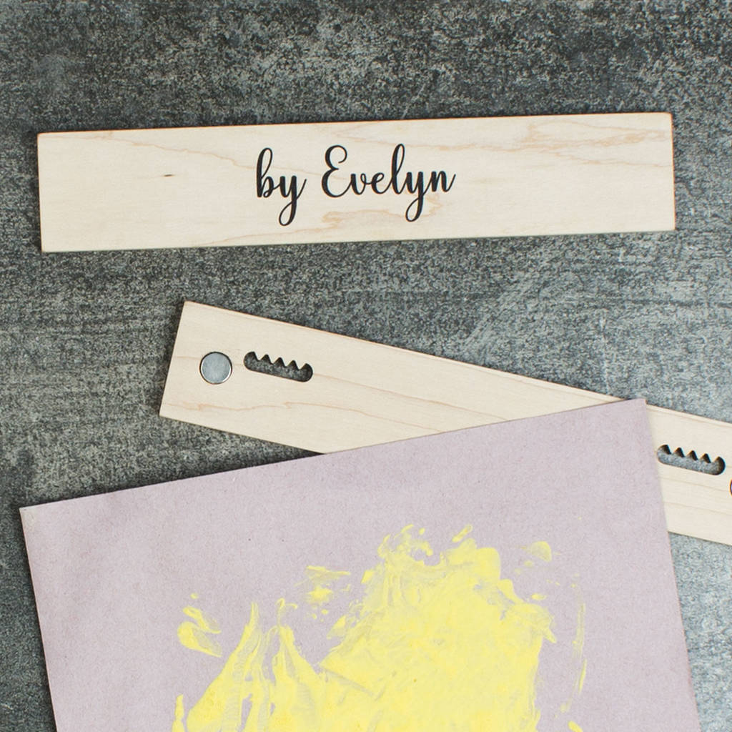 personalised wood children's artwork holder by create gift love
