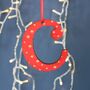 Red Initial Hanging Christmas Decoration, thumbnail 1 of 8