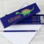 Personalised Dinosaur Box Blue Pencils, thumbnail 4 of 4