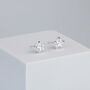 Sterling Silver Wire Flower Stud Earrings, thumbnail 1 of 6