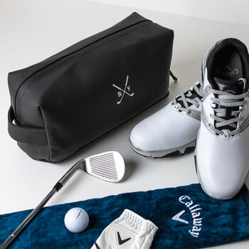 Personalised Pu Leather Golf Motif Shoe Bag, 4 of 5