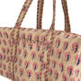 Block Print Flower Cotton Weekend Duffle Bag, thumbnail 6 of 8