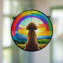 Poodle Rainbow Bridge Stained Glass Effect Suncatcher, thumbnail 4 of 7
