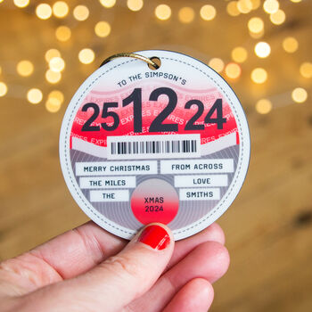 Personalised Tax Disc Christmas Tree Decoration, 2 of 4