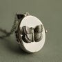 Silver Butterfly Oval Locket, thumbnail 1 of 7