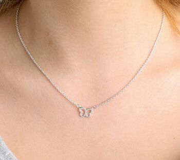 Sterling Silver Delicate Butterfly Necklace, 2 of 4