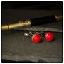 Personalised Red Cricket Ball Cufflinks, thumbnail 2 of 10