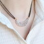 Floral Zircon Mangalsutra Black Beads Earring And Necklace, thumbnail 2 of 7