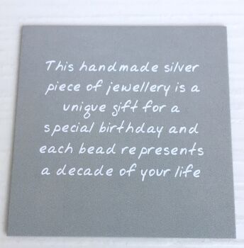 40th Birthday Sparkly Beads Handmade Silver Bangle, 4 of 5