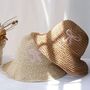 Monaco Cream Baby Pink Ombré Ribbon Straw Beach Hat, thumbnail 2 of 5