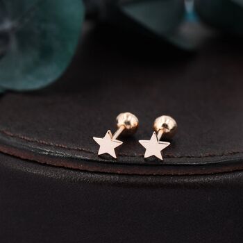 Tiny Star Screw Back Earrings In Sterling Silver, 7 of 12