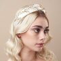 Ivory Padded Headband With Swarovski Crystals Angelica, thumbnail 3 of 12