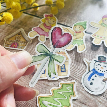 Gingerbread Sticker Set. Christmas And Scrapbooking, 8 of 10