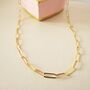 Gold Plated Long Link Layering Choker Necklace, thumbnail 2 of 4