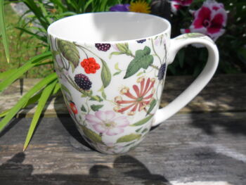 Set Of Six China Aspen Mugs In Hedgerow Design, 7 of 8