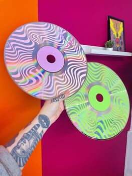 Swirl Trippy Upcycled 12' Laser Disc Decor, 5 of 8