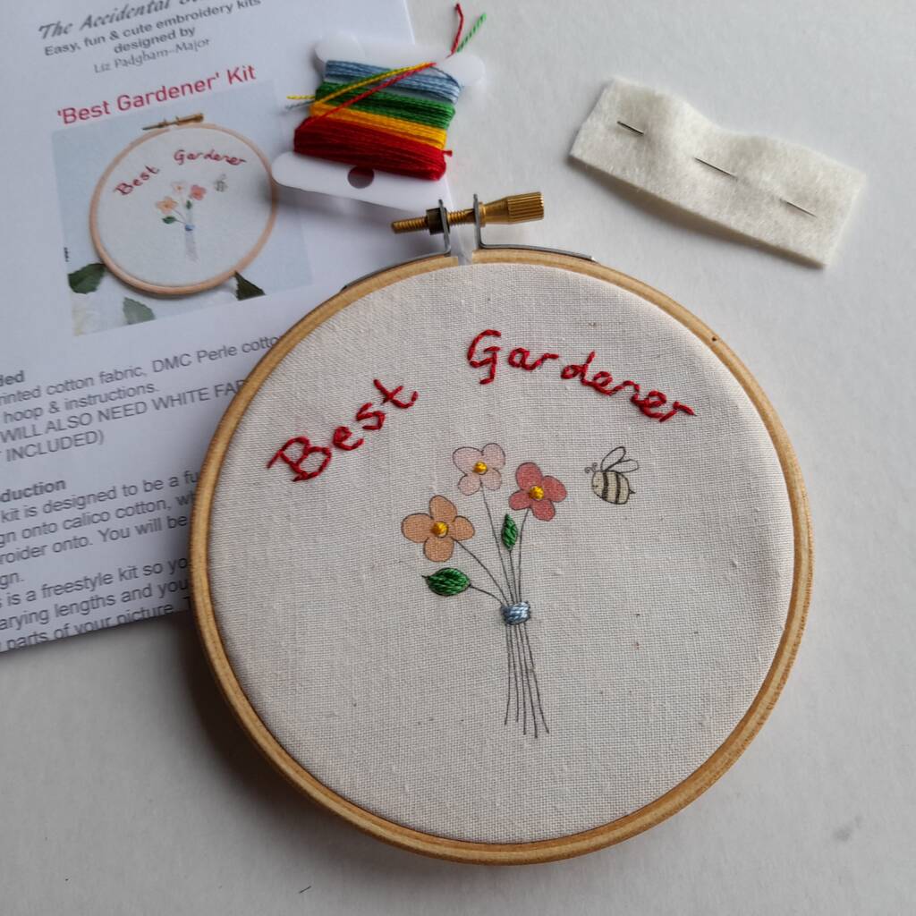 Best Gardener Beginners Embroidery Kit By The Accidental Stitcher