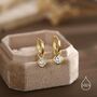 Sterling Silver April Birthstone Cz Crystal Drop Hoop Earrings, thumbnail 5 of 11