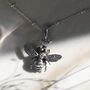 Sterling Silver Oxidised Honey Bee Necklace, thumbnail 1 of 6
