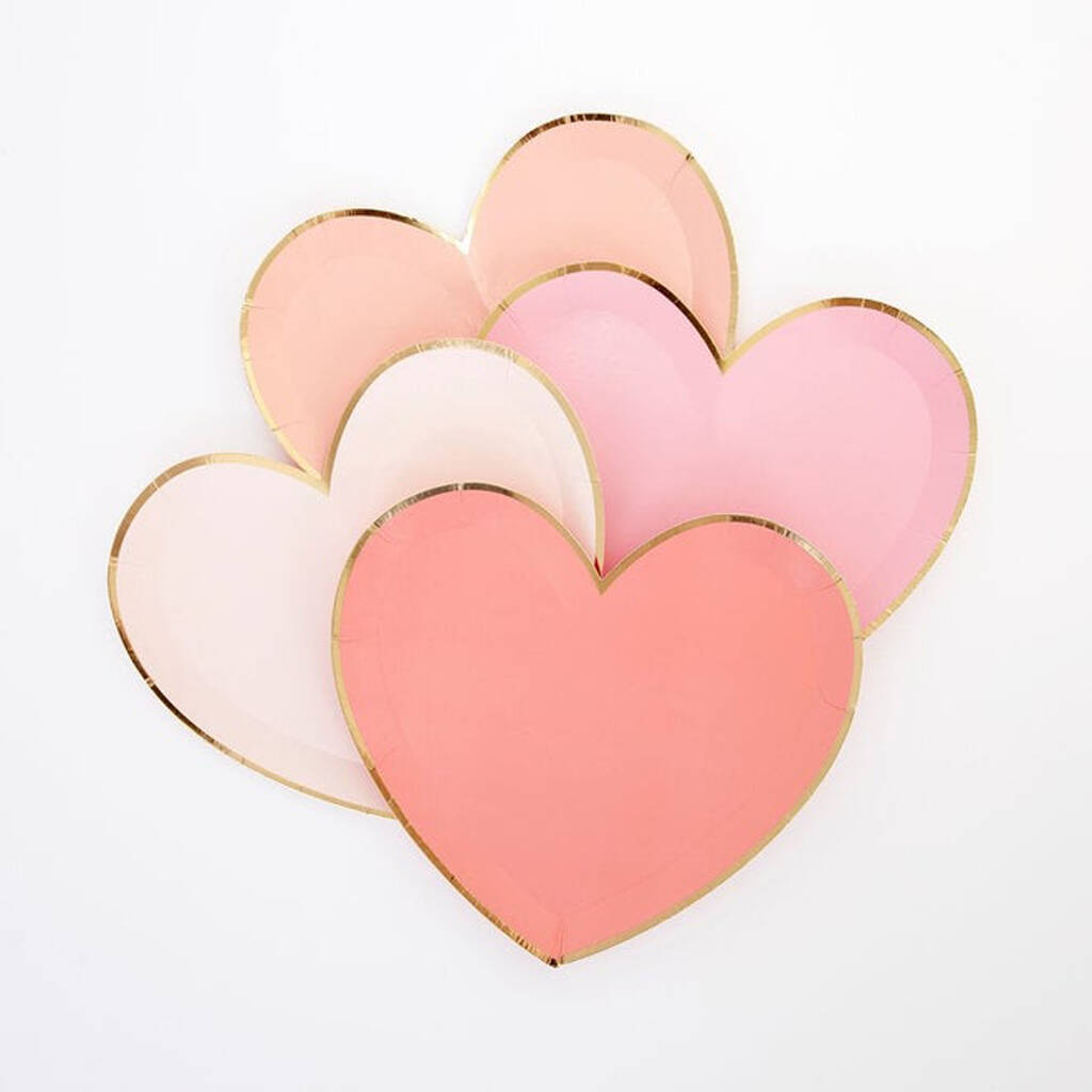 Pink Heart Shaped Paper Plates