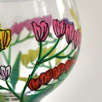 Freesia Hand Painted Gin Glass, 2 of 8