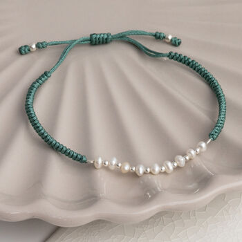 Sterling Silver Pearl Friendship Bracelet, 7 of 12