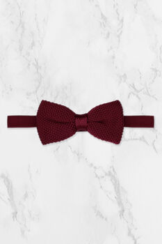 Handmade 100% Polyester Knitted Tie In Burgundy Red, 9 of 9