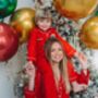 Personalised Matching Red Christmas Pyjama For Mum And Child, thumbnail 7 of 10
