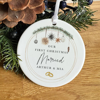 Personalised Ornament With Names For Newlyweds, 6 of 7