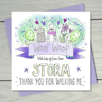 Thank You From The Dog Personalised Greeting Card, 8 of 12