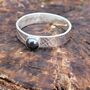 Haematite Ring In Recycled Silver With A Textured Band, thumbnail 3 of 12