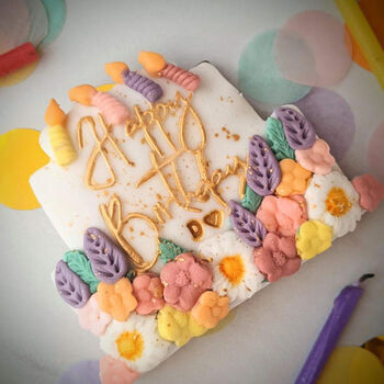 Personalised Wild Flower Birthday Cake Biscuit Gift, 2 of 4