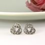 Marcasite Sterling Silver Knot Earrings, thumbnail 1 of 9
