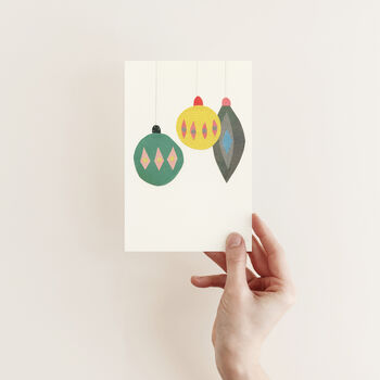 Christmas Card Pack Baubles, 2 of 3