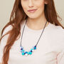 Blue Speckled Silicone Statement Necklace, thumbnail 2 of 6