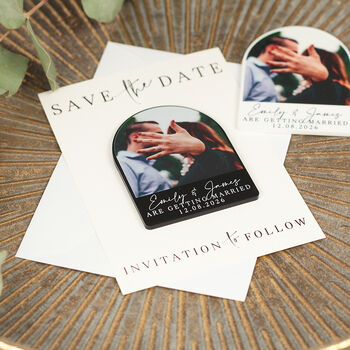 Acrylic Photo Wedding Save The Date Magnets, 4 of 9