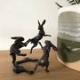 Miniature Bronze Dancing Hares Sculpture 8th Bronze, thumbnail 6 of 11