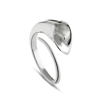 Sterling Silver Lily Flower Open Ring, 2 of 6