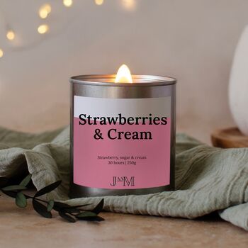 Strawberry And Cream Wood Wick Candle, 5 of 7