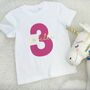 Kids Birthday T Shirt With Name And Age, thumbnail 1 of 3