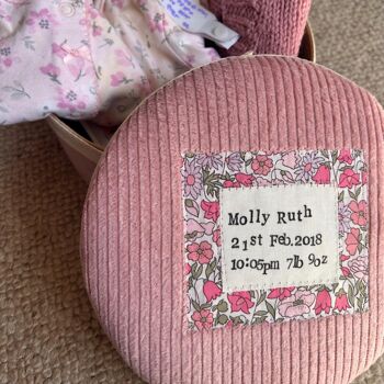Personalised Liberty Fabric Baby Memory Box, 2 of 8