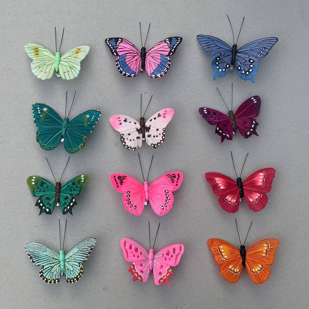 butterfly feather decorations