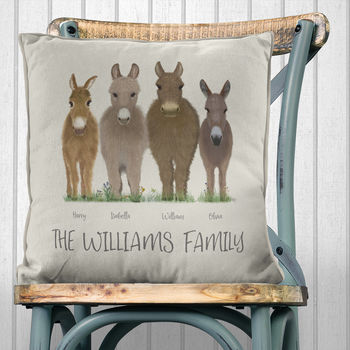 Personalised Donkey Family Cushion, 5 of 7