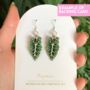 Pink Philodendron Leaf Plant Earrings, thumbnail 10 of 12