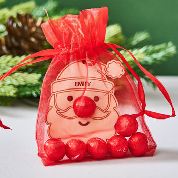 Personalised Santa Gift Tag And Bag Of Chocolate Noses, 2 of 6