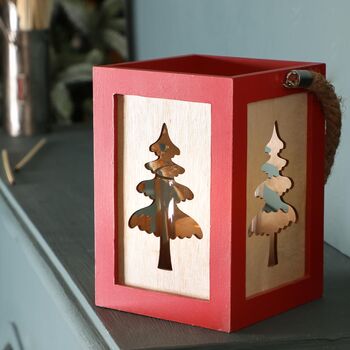 Christmas Pine Candle Lantern Centrepiece, 3 of 8