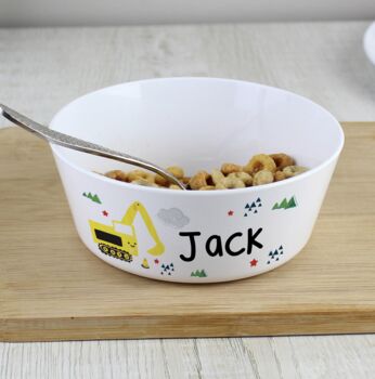 Personalised Digger Design Dinner Set, 5 of 10