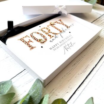 Forty And Fabulous Handmade Leopard Print Birthday Card, 6 of 8